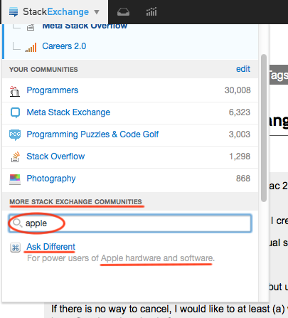 Stack Exchange Multicollider SuperDropdown