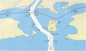 example nautical chart having range markers