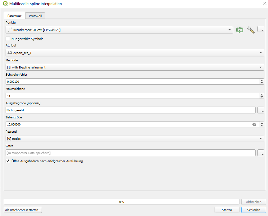 here are my parameters