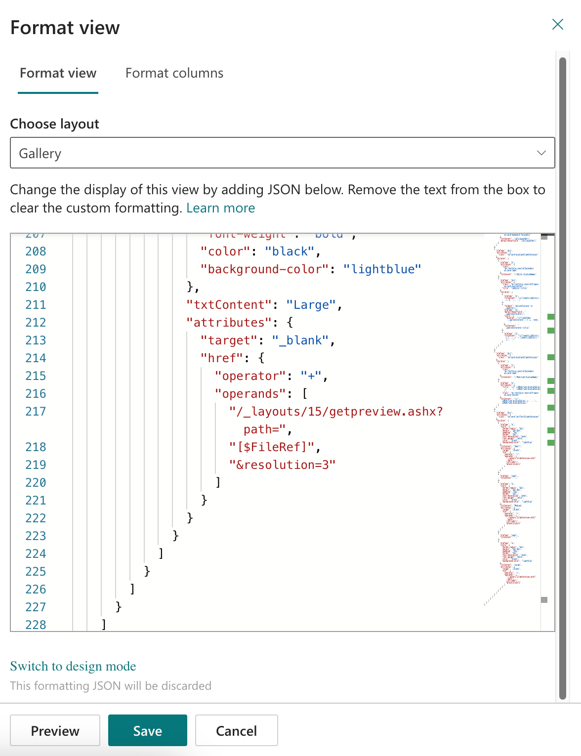 format view