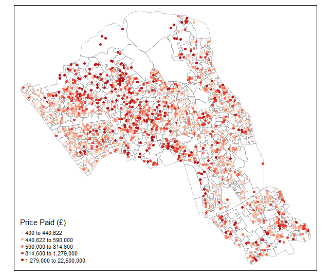 Puntos sobre el mapa