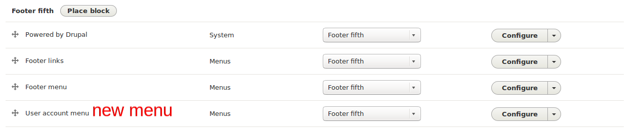 add menu to footer block