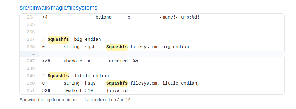 signature entries for squashfs