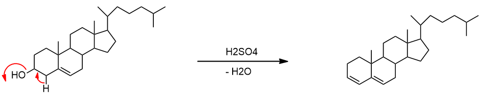 dehydration of сholesterol