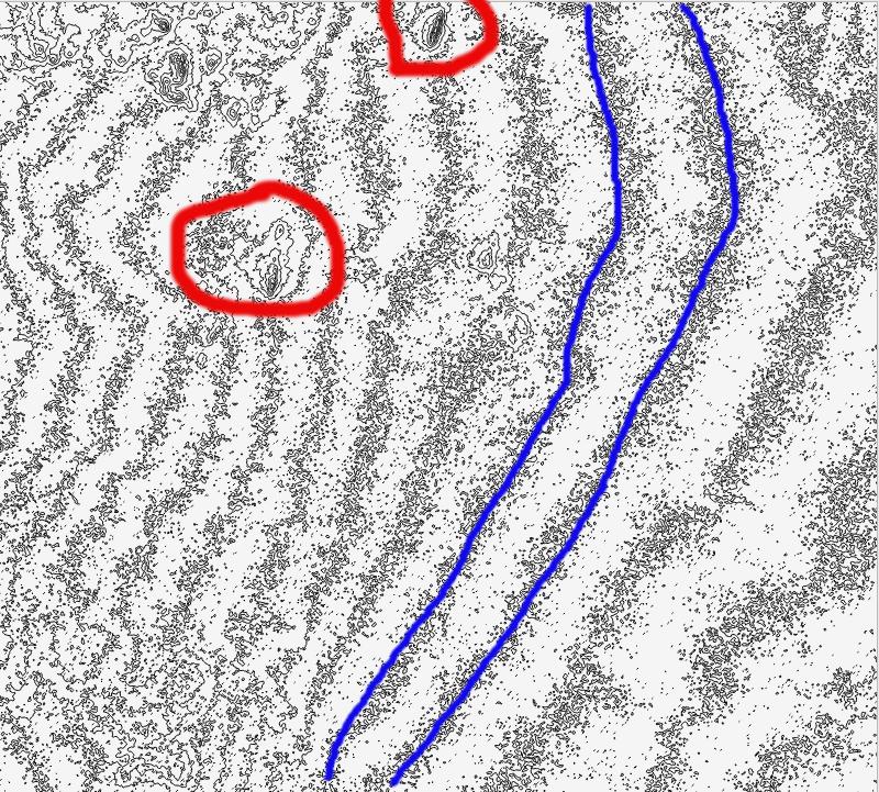 low slope contour artifacts