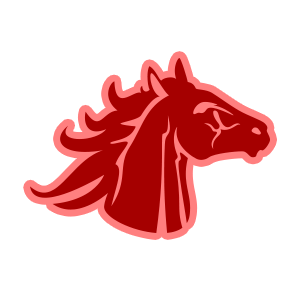 Horse's head with vector offset shape