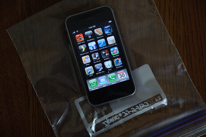 iPhone in a Ziploc