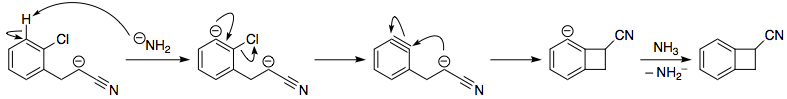 Benzyne mechanism to form a benzocyclobutene