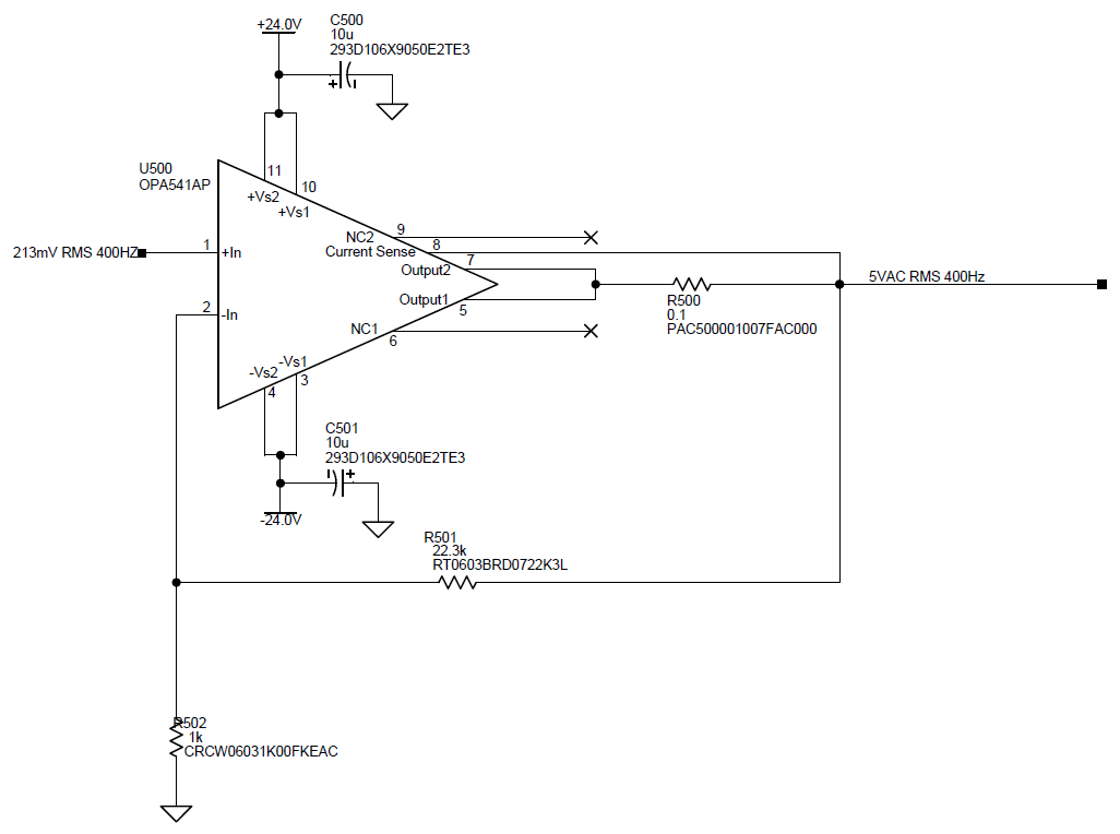 OPA541 Non-Inverting Amplifier Circuit