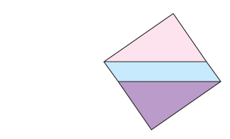 Square sliced in three parts