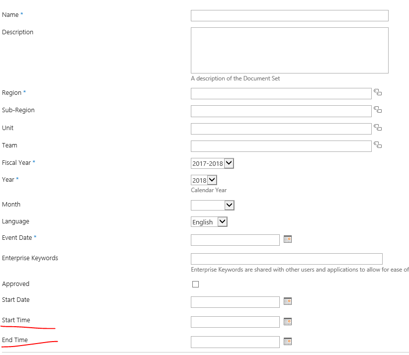 Document Library Event Creation