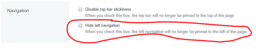 Navigation preferences