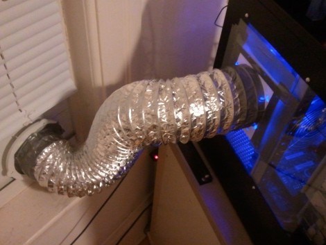 Ducting to blow computer's hot air straight out the window