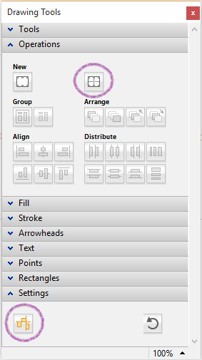 new Drawing Tools palette