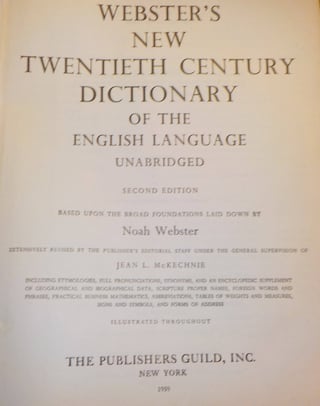 title page of Webster's Unabridged Dictionary, c.1959