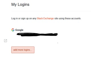 Screenshot of logins page