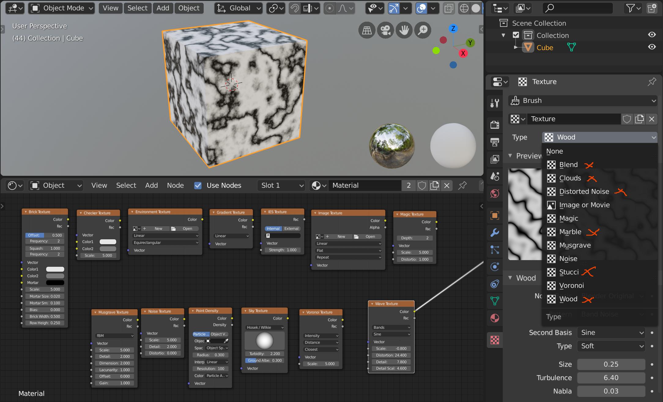 Image showing inconsistency between Texture panel and Texture Nodes