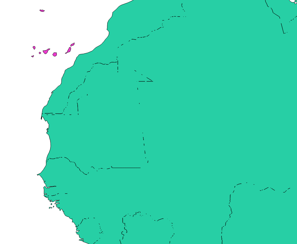 Dissolving polygons that have the same region name.