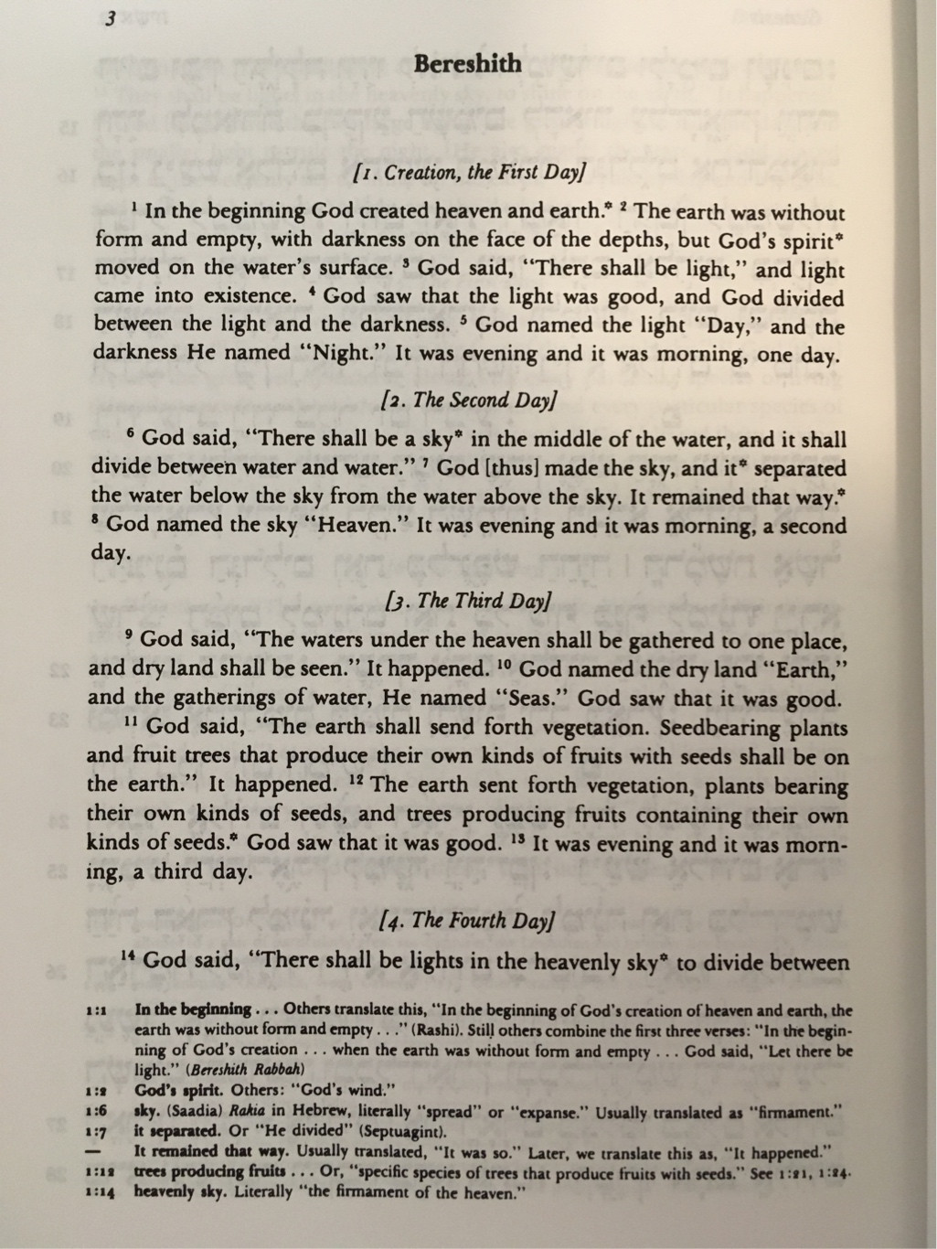 Sample of R. Kaplan's petuchot/parshiot divisions