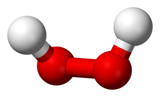 Structure of hydrogen peroxide.