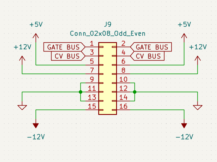 Schematic showing power connector wiring