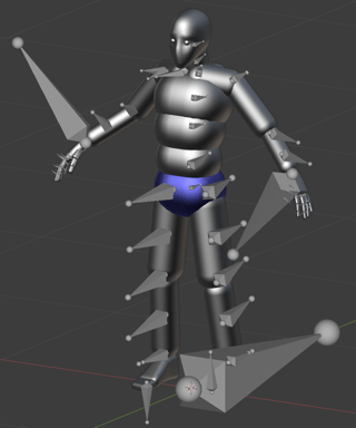 The default AnimMan model with the original skeleton.