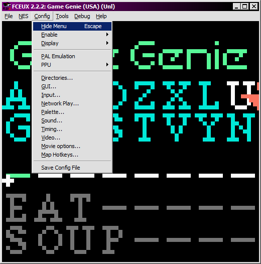 FCEUX config menu on Windows