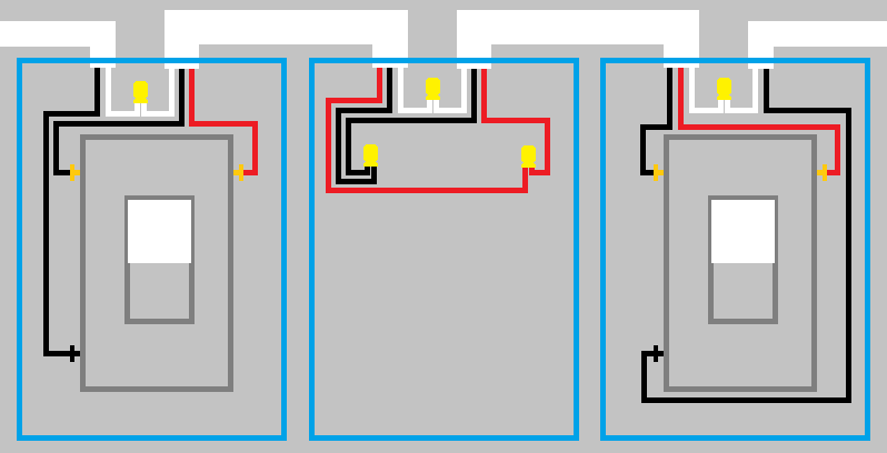 4-way Switch Circuit with 4-way switch removed