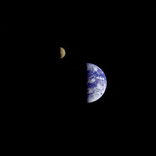 earth and moon