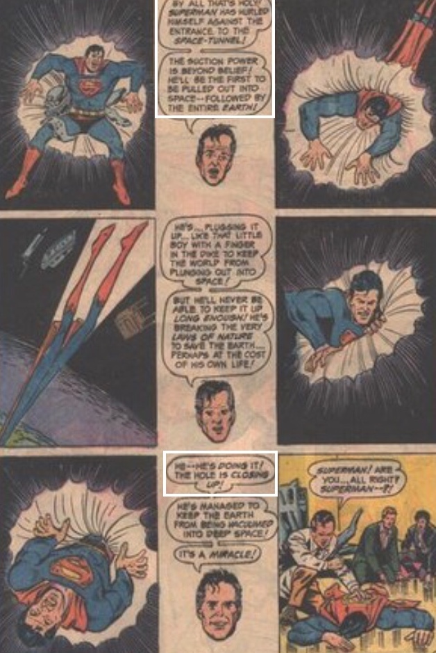 Pre Crisis Superman closes black hole