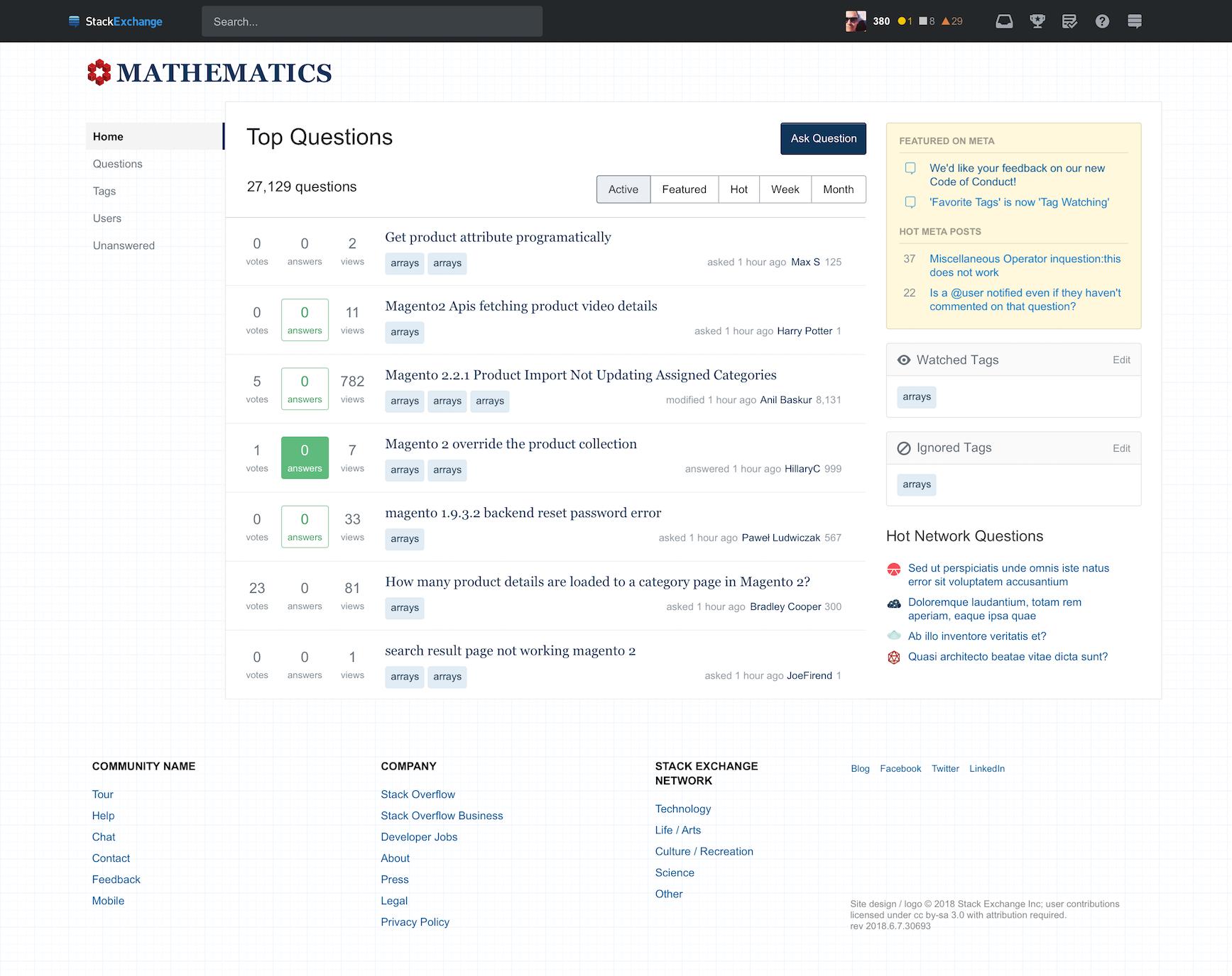 Mathematics home page