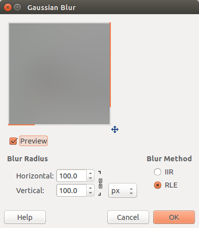 gaussian blur dialog