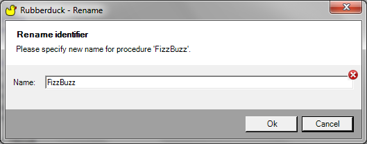 Please specify a new name for procedure 'FizzBuzz'.