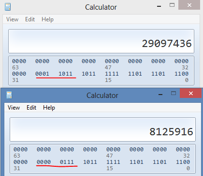 the red shows the differences