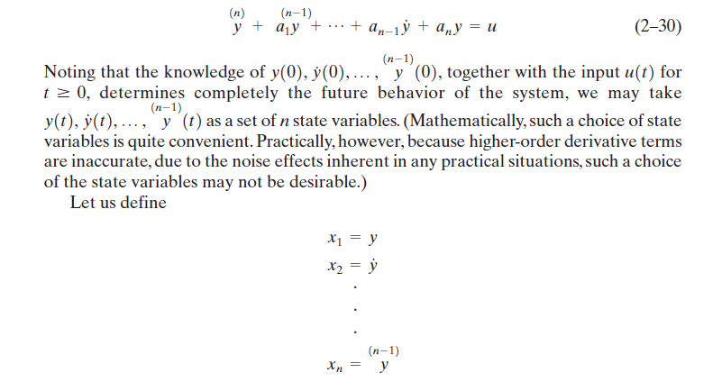 nth order differential equation with an input