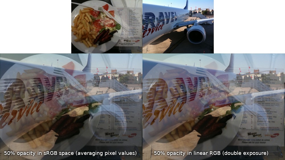 comparing sRGB vs linear with 50% opacity