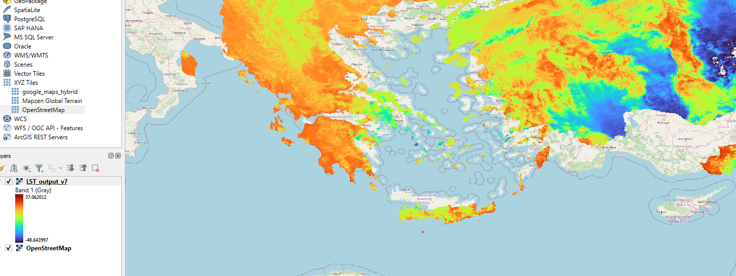 wrong location of projected geotiff image