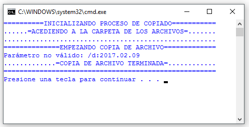 Error de parametro no valido