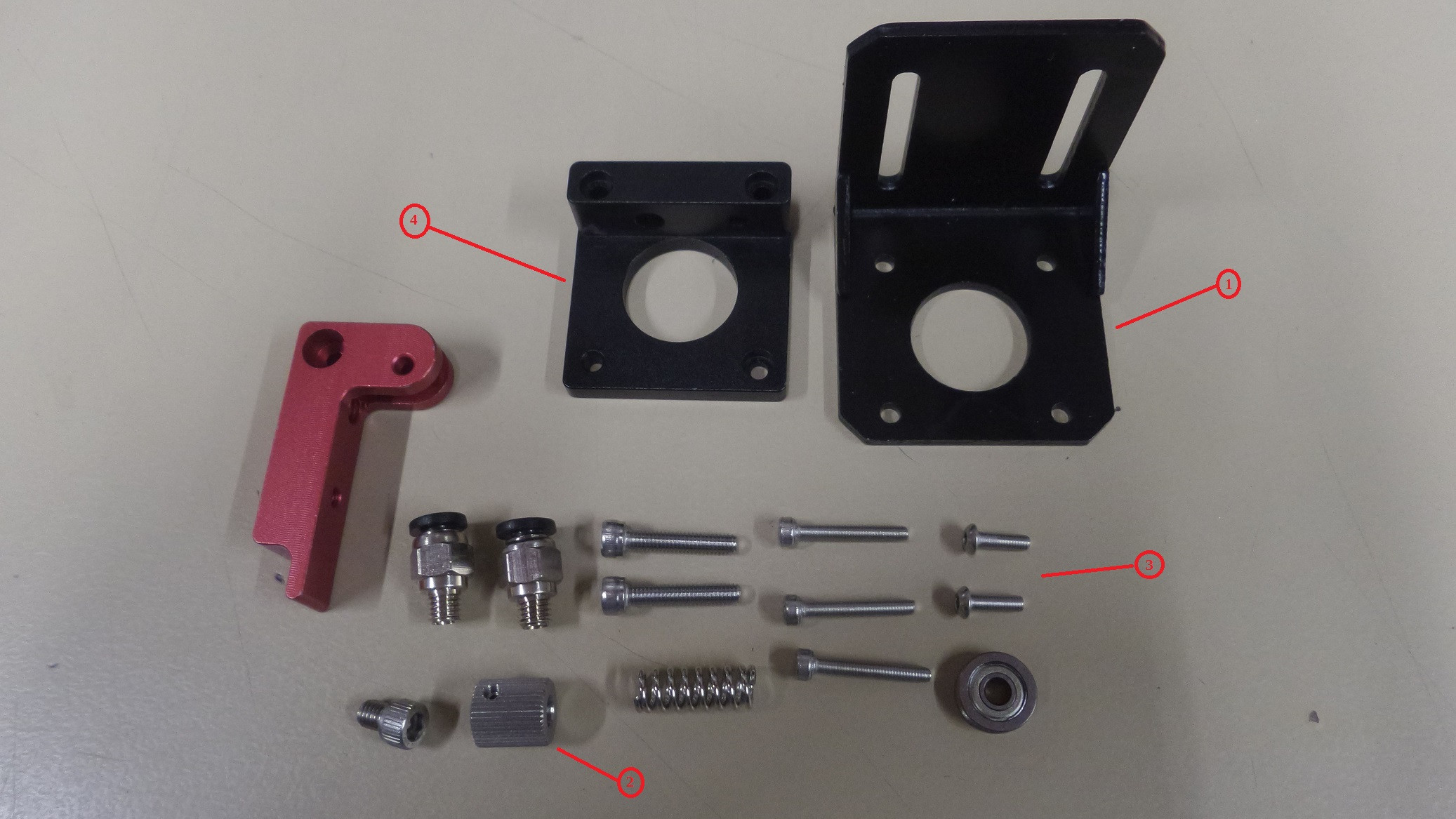 Parts of the extruder