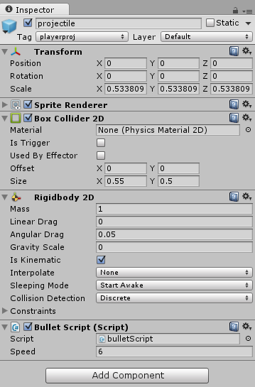 projectile prefab