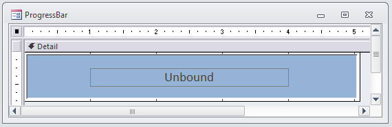 progress bar form in design view