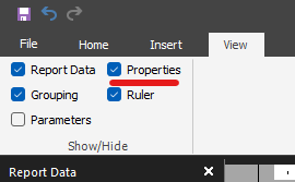 Screenshot of the Properties menu option