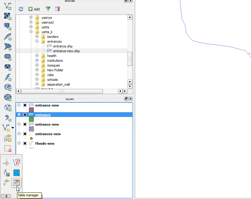 location of table manager