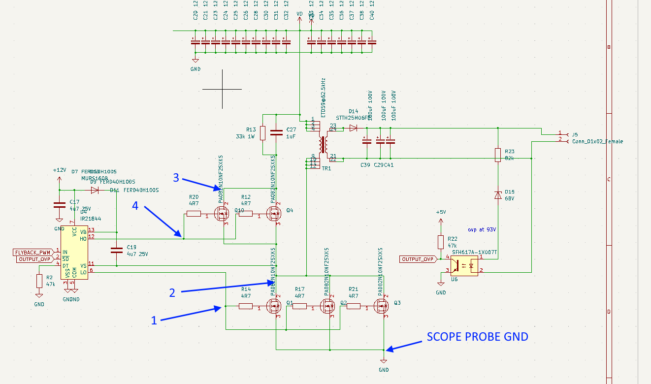 OP schematic, marked up by commenter (me)