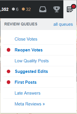 review queue indicator