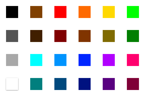 color palette cells against white