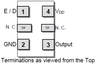 Pinout of oscillator, from its datasheet