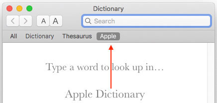 Dictionary screenshot - Apple