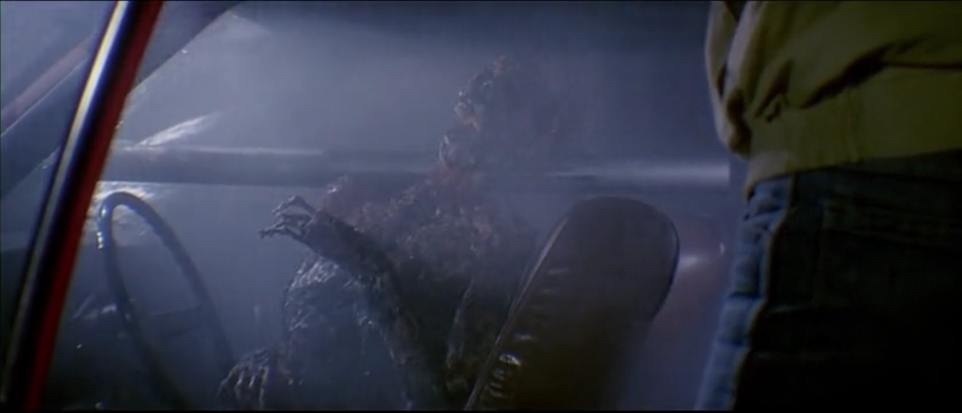 Image of Melanie's charred corpse, from "Amityville 3-D" (1983).