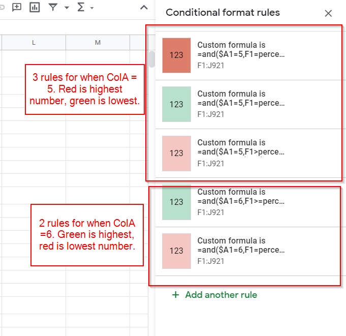 multiple conditional formatting rules